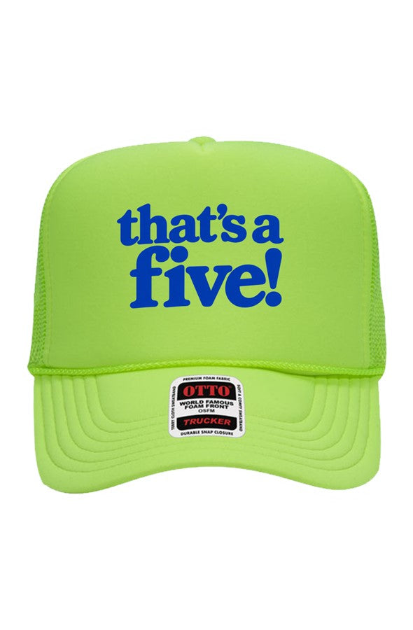 5 Panel Neon Trucker Cap bigger thats a five