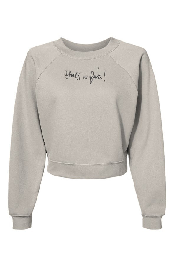 that's a five! Embroidered Crop Sweatshirt