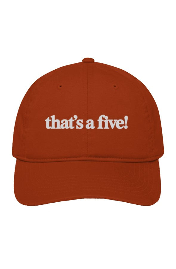 Unstructured Eco Baseball Cap that 39 s a five script 