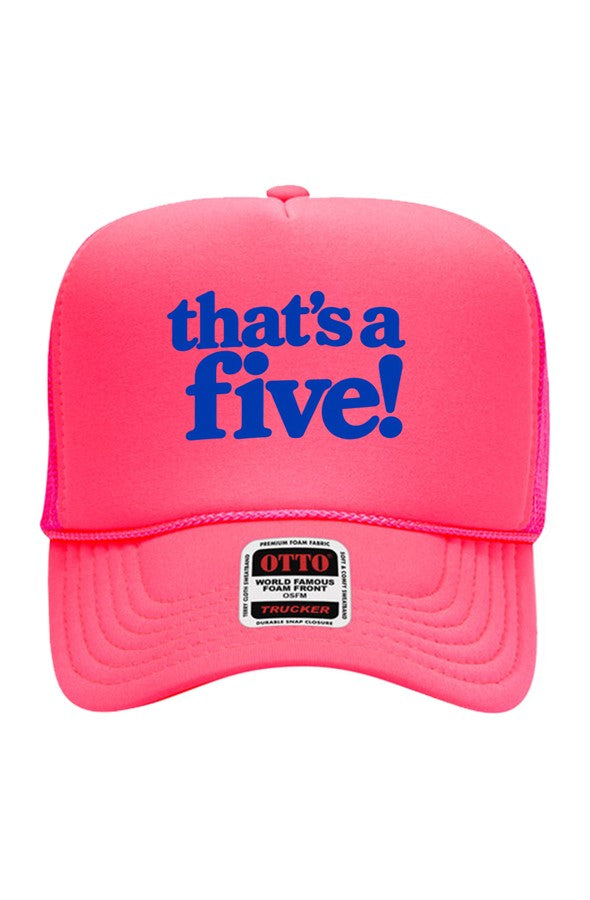 5 Panel Neon Trucker Cap bigger thats a five