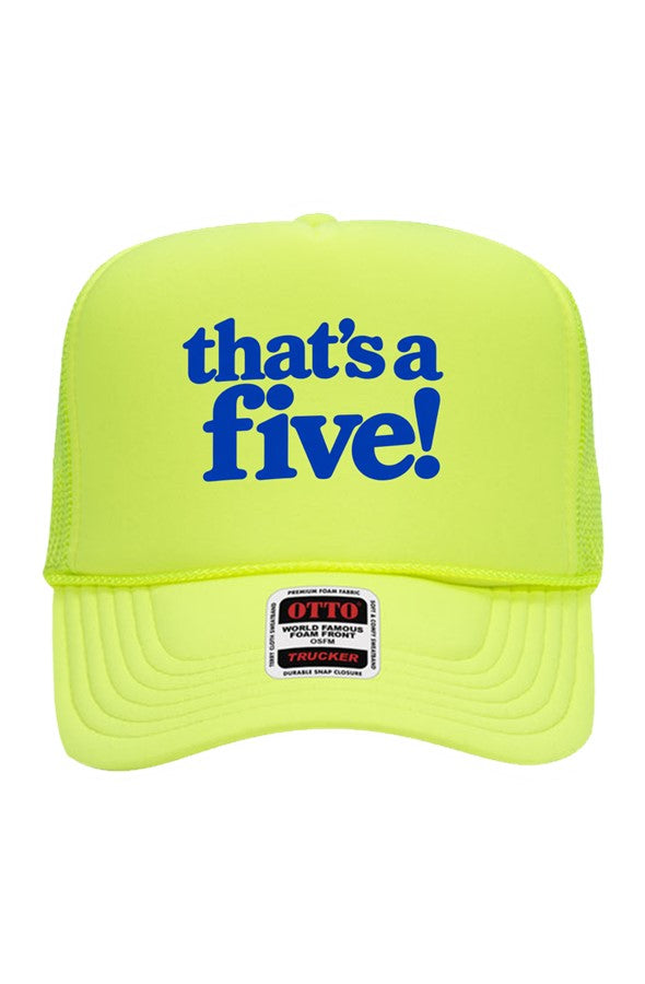 5 Panel Neon Trucker Cap bigger thats a five