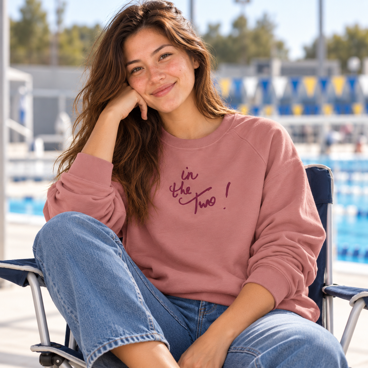 in the Two! Embroidered Crew